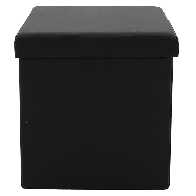 Stool-trunk Crystal pakoworld pu black 38x38x38cm