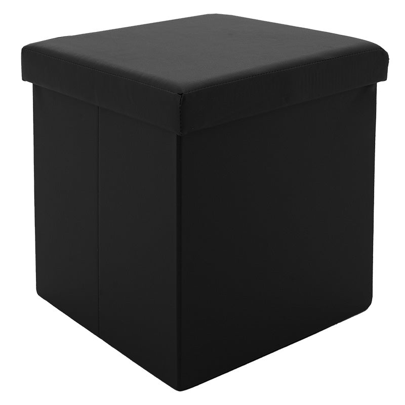 Stool-trunk Crystal pakoworld pu black 38x38x38cm