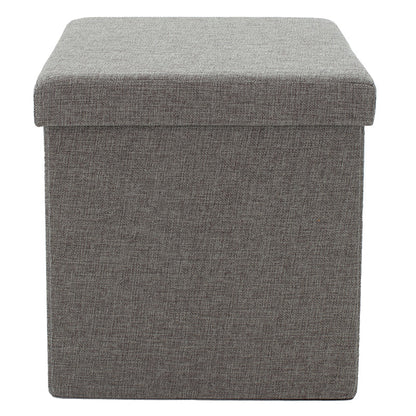 Stool-trunk Crystal pakoworld fabric grey 38x38x38cm