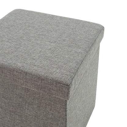 Stool-trunk Crystal pakoworld fabric grey 38x38x38cm