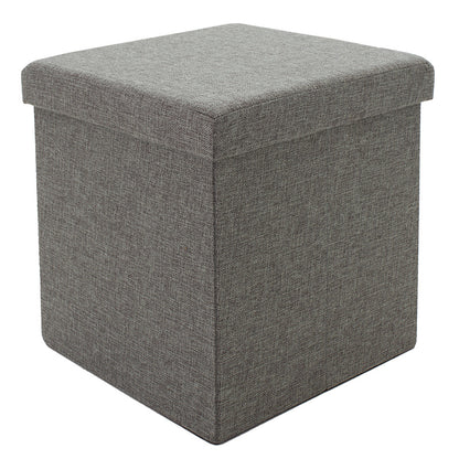 Stool-trunk Crystal pakoworld fabric grey 38x38x38cm