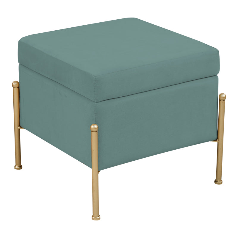 Stool-trunk Panton pakoworld velvet green-golden 40x40x36.5cm