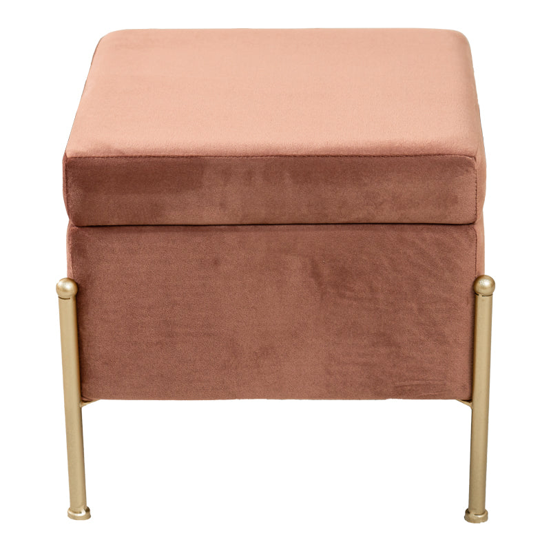 Stool-trunk Panton pakoworld velvet rotten apple-golden 40x40x36,5cm
