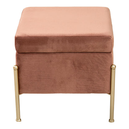 Stool-trunk Panton pakoworld velvet rotten apple-golden 40x40x36,5cm