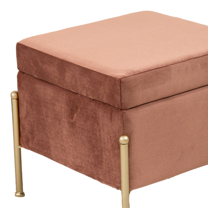Stool-trunk Panton pakoworld velvet rotten apple-golden 40x40x36,5cm