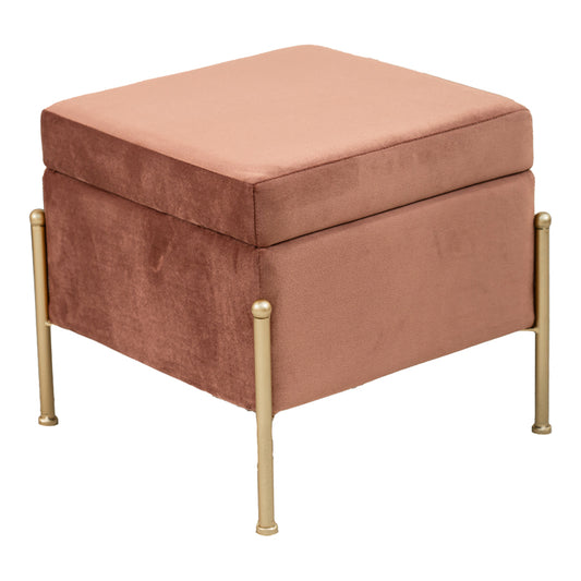 Stool-trunk Panton pakoworld velvet rotten apple-golden 40x40x36,5cm