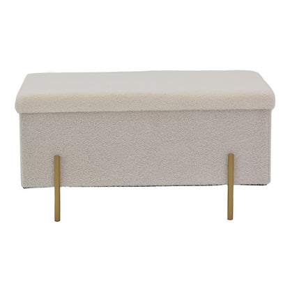 Stool-trunk Ziwel pakoworld teddy white-golden 80x40x40cm