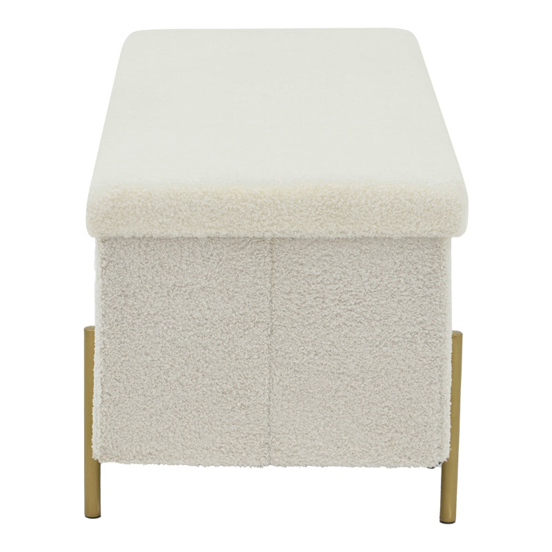 Stool-trunk Ziwel pakoworld teddy white-golden 80x40x40cm