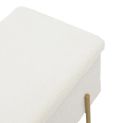 Stool-trunk Ziwel pakoworld teddy white-golden 80x40x40cm