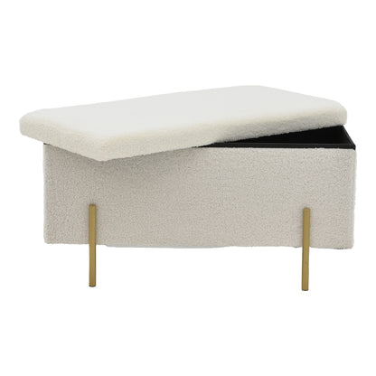 Stool-trunk Ziwel pakoworld teddy white-golden 80x40x40cm