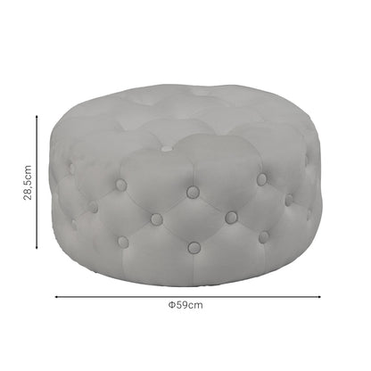 Pouf stool Ferdia pakoworld velvet grey D59x28.5cm