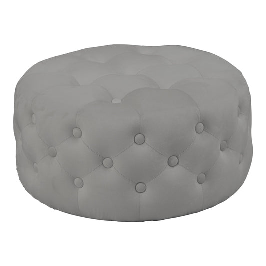 Pouf stool Ferdia pakoworld velvet grey D59x28.5cm