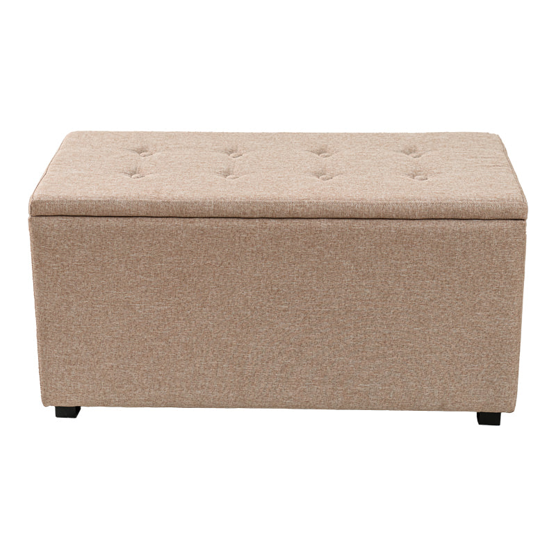 Stool-trunk Corben pakoworld fabric beige 80x43x45cm