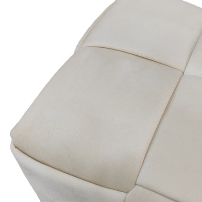 Ottoman Jisko pakoworld beige velvet 38x38x40cm