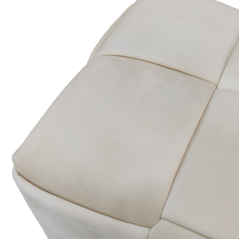 Ottoman Jisko pakoworld beige velvet 38x38x40cm