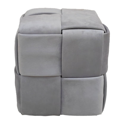 Ottoman Jisko pakoworld grey velvet 38x38x40cm