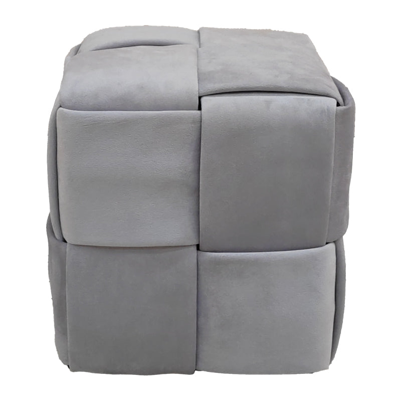 Ottoman Jisko pakoworld grey velvet 38x38x40cm