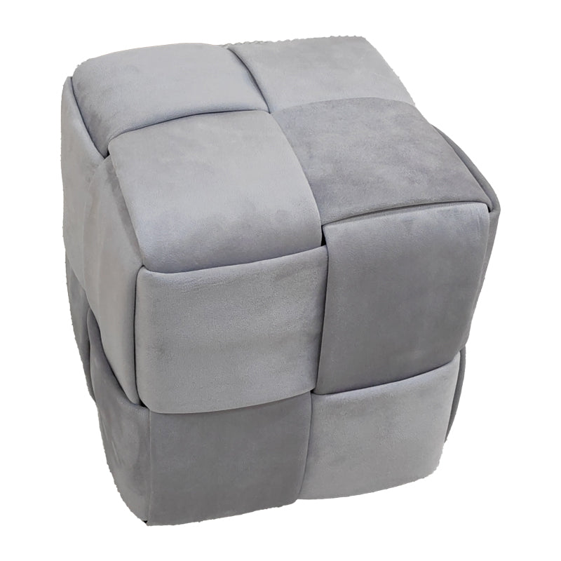 Ottoman Jisko pakoworld grey velvet 38x38x40cm