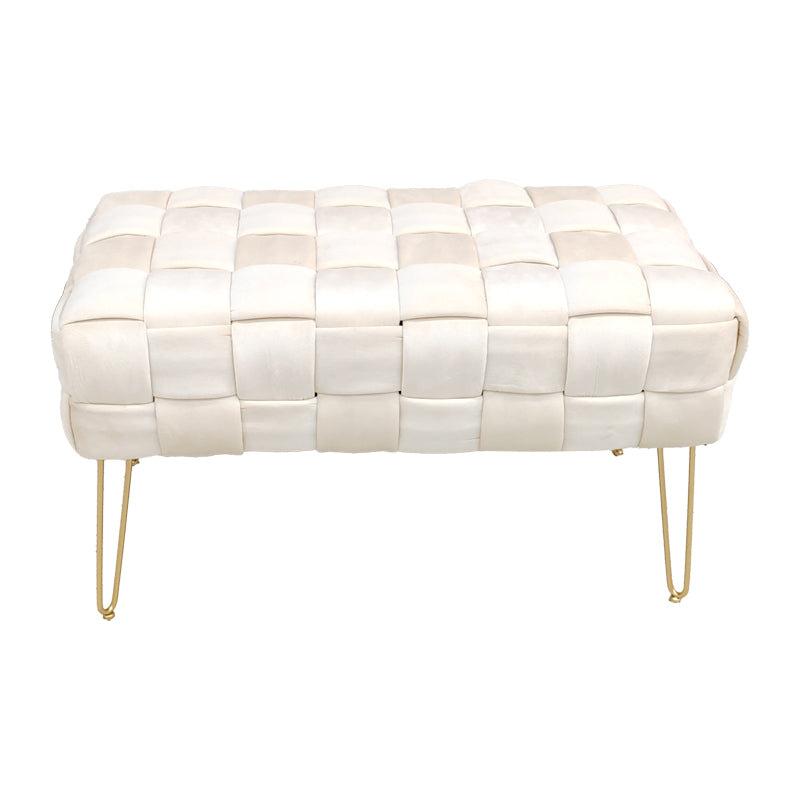 Ottoman Wenzo pakoworld beige velvet 82x43x46cm