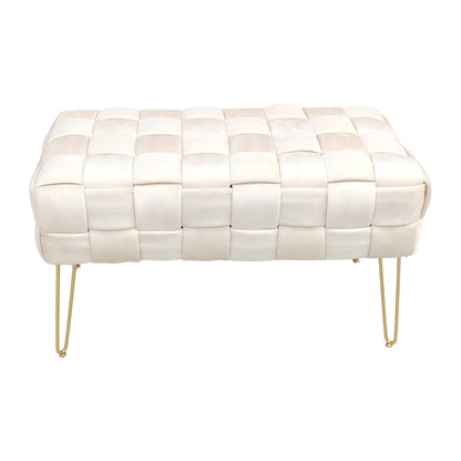 Ottoman Wenzo pakoworld beige velvet 82x43x46cm