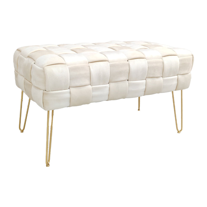 Ottoman Wenzo pakoworld beige velvet 82x43x46cm