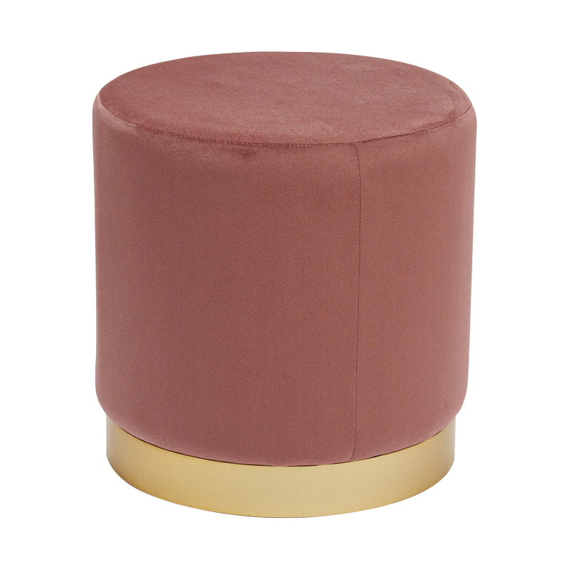 Dash stool pakoworld velvet fabric in shade rotten apple-gold D35x35cm