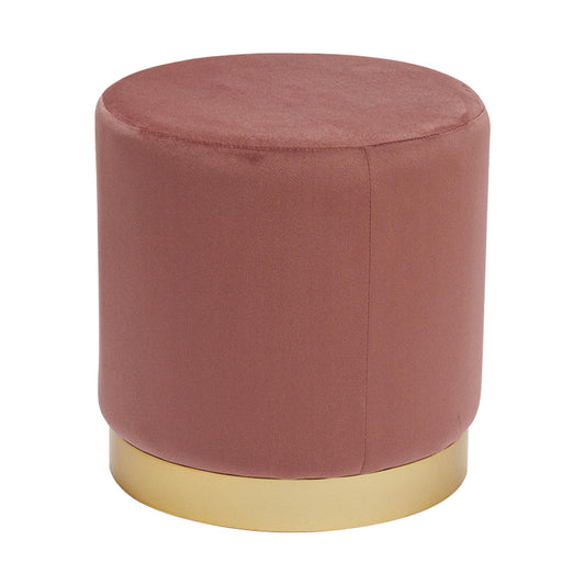 Dash stool pakoworld velvet fabric in shade rotten apple-gold D35x35cm