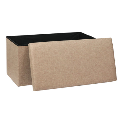 Stool-trunk Greatness fabric beige-brown 76x38x38cm