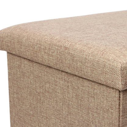 Stool-trunk Greatness fabric beige-brown 76x38x38cm