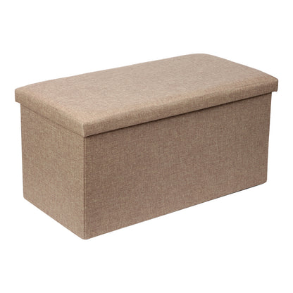 Stool-trunk Greatness fabric beige-brown 76x38x38cm