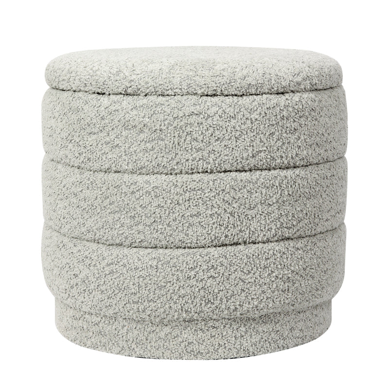 Stool-trunk Bettia teddy fabric mint D41x38.5cm