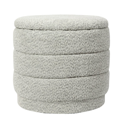Stool-trunk Bettia teddy fabric mint D41x38.5cm