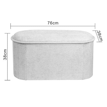 Stool-trunk Trebia cream fabric 76x38x38cm