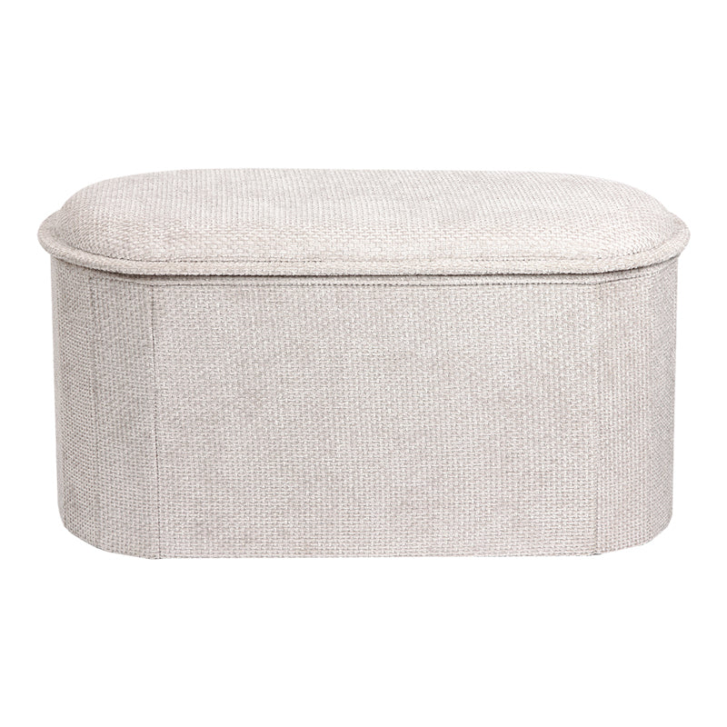 Stool-trunk Trebia cream fabric 76x38x38cm