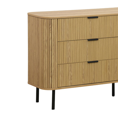 Chest of 6 drawers Scandi pakoworld  in natural color 153x46x81cm