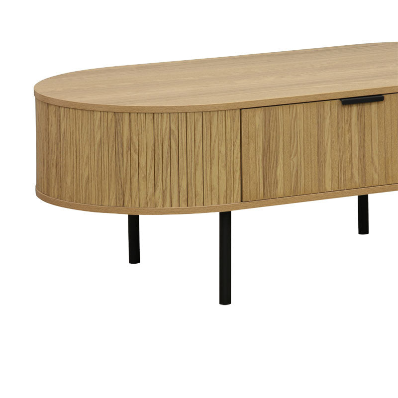 Coffee table Scandi pakoworld MDF natural with metal legs 118x60x44cm