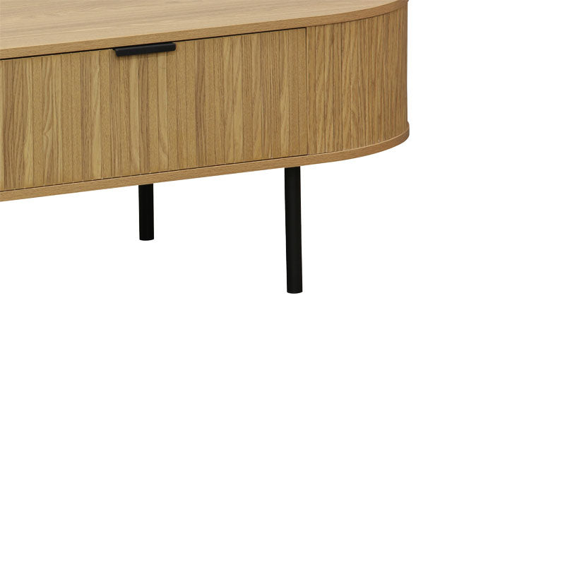 Coffee table Scandi pakoworld MDF natural with metal legs 118x60x44cm