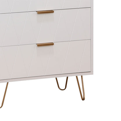 Chest f 4 drawers Culture pakoworld  in white-golden colour 60x34x91cm