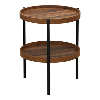 Side table Portogie pakoworld mdf walnut - metal black D40x50cm