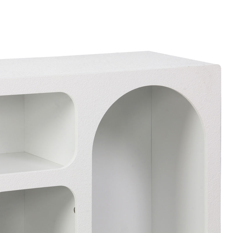 Buffet Emersi with shelves mdf in white color 164x34x76cm