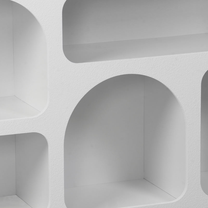 Buffet Emersi with shelves mdf in white color 164x34x76cm