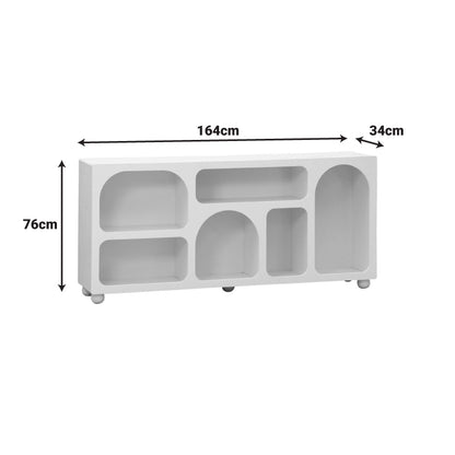 Buffet Emersi with shelves mdf in white color 164x34x76cm