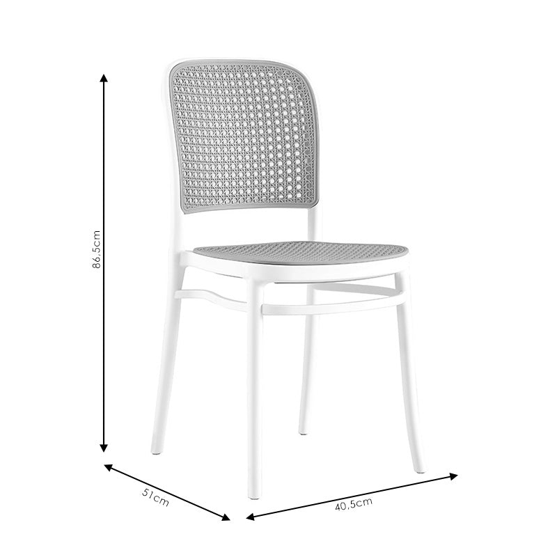 Chair Juniper pakoworld with UV protection PP beige-white 51x40.5x86.5cm