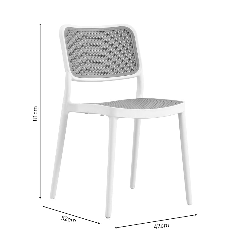 Chair Poetica pakoworld with UV protection PP beige-white 42x52x81cm