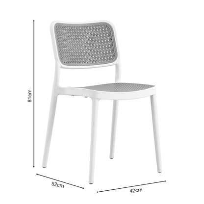 Chair Poetica pakoworld with UV protection PP beige-white 42x52x81cm