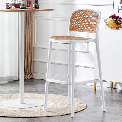 Bar stool Juniper pakoworld with UV protection PP beige-white 51x52x102.5cm