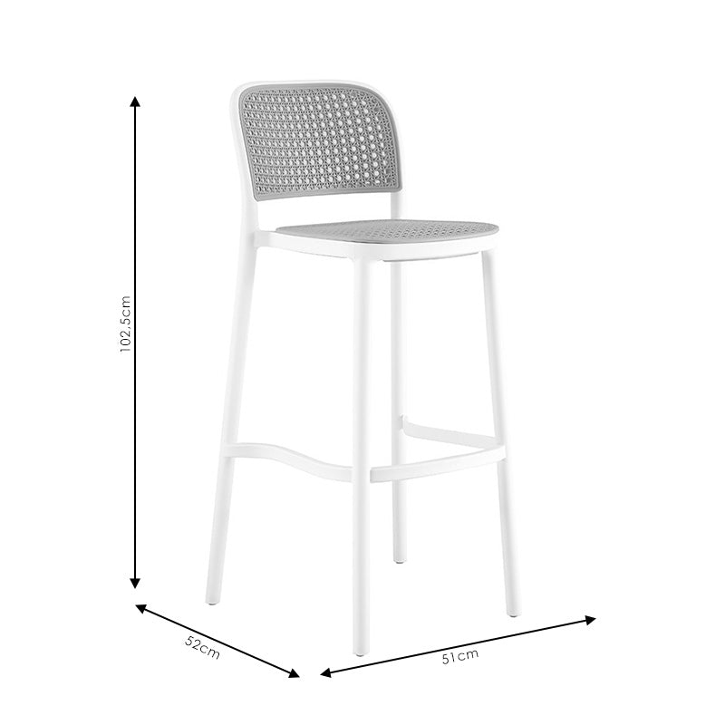 Bar stool Juniper pakoworld with UV protection PP beige-white 51x52x102.5cm