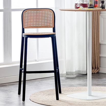 Bar stool Juniper pakoworld with UV protection PP beige-black 51x52x102.5cm