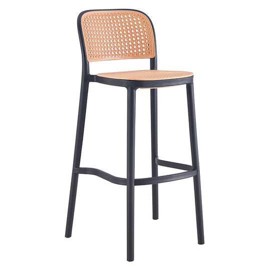 Bar stool Juniper pakoworld with UV protection PP beige-black 51x52x102.5cm