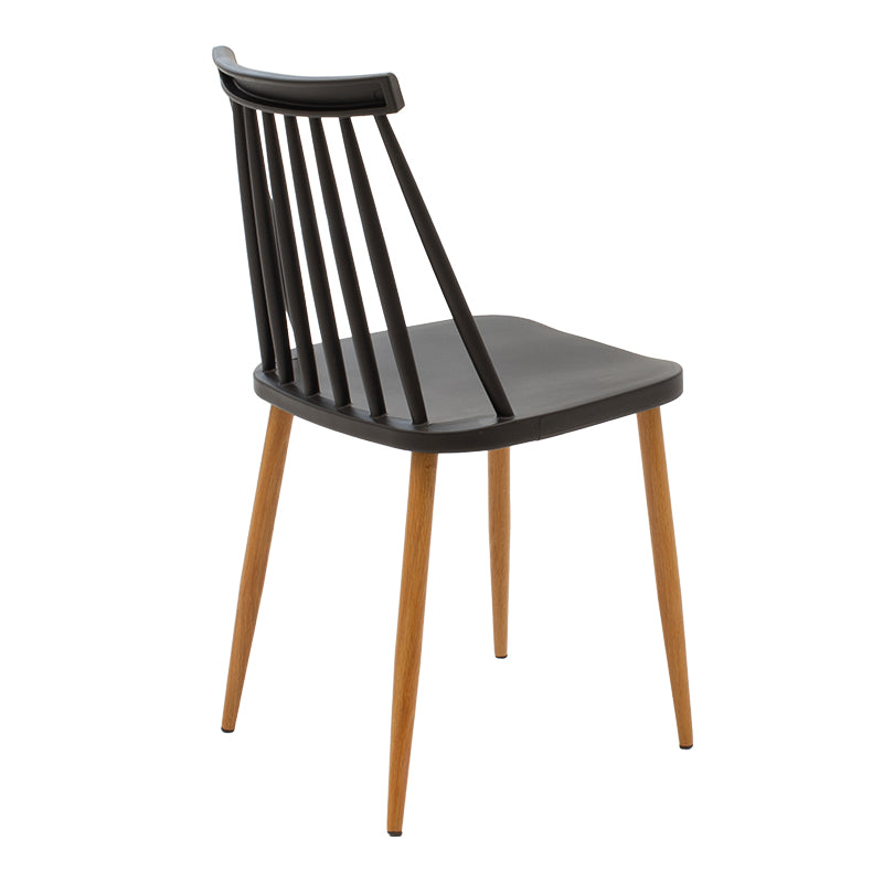 Chair Aurora pakoworld PP black-natural leg 43x48x79cm